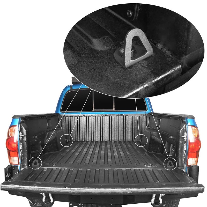 Hooke Road Tacoma Bed Tie Down Hooks Compatible with Toyota Tacoma 2nd 3rd Gen 05-23 Pickup Truck (Pack of 4) - Image 2